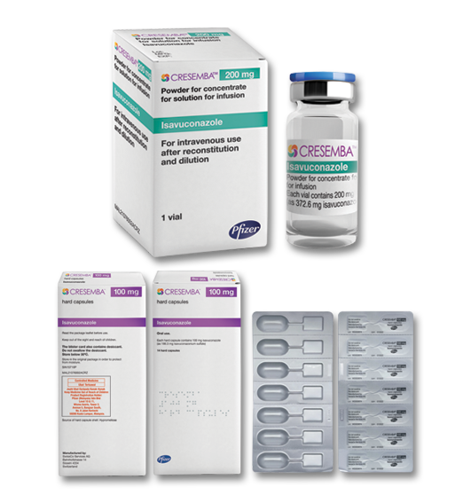 Isavuconazole 100 mg hard cap and 200 mg infusion conc