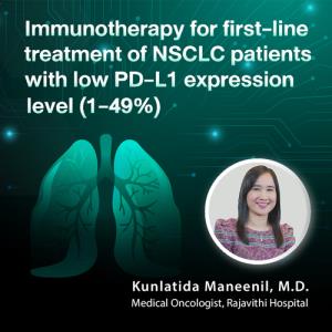 Immunotherapy for first-line treatment of NSCLC patients with low PD-L1 expression level (1-49%)