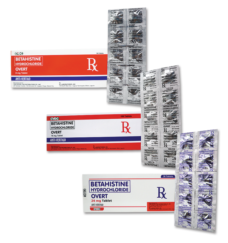 Betahistine HCl 8 mg, 16 mg, 24 mg tab