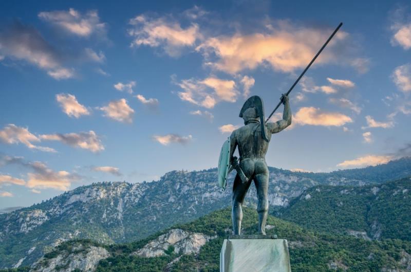 Statue of Spartan King Leonidas in Thermopylae, Greece