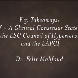 The latest ESC-EAPCI Consensus statement on Renal Denervation by Prof Felix Mahfoud